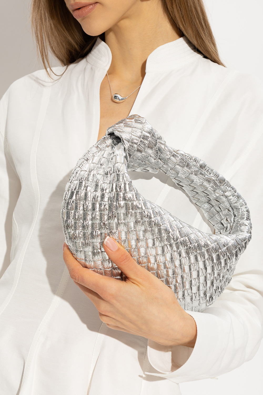 Silver 'Jodie Mini' handbag Bottega Veneta - bottega veneta